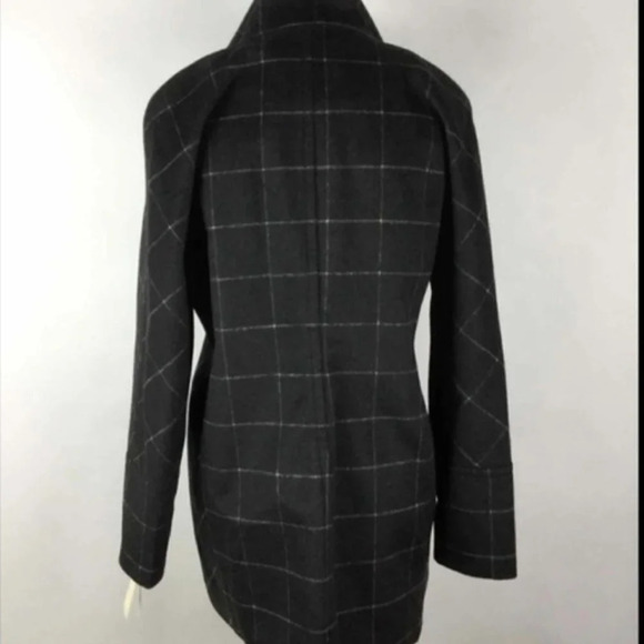 Lucky Brand Checkered Wool Blend Zip Front Coat Small - Picture 10 of 10